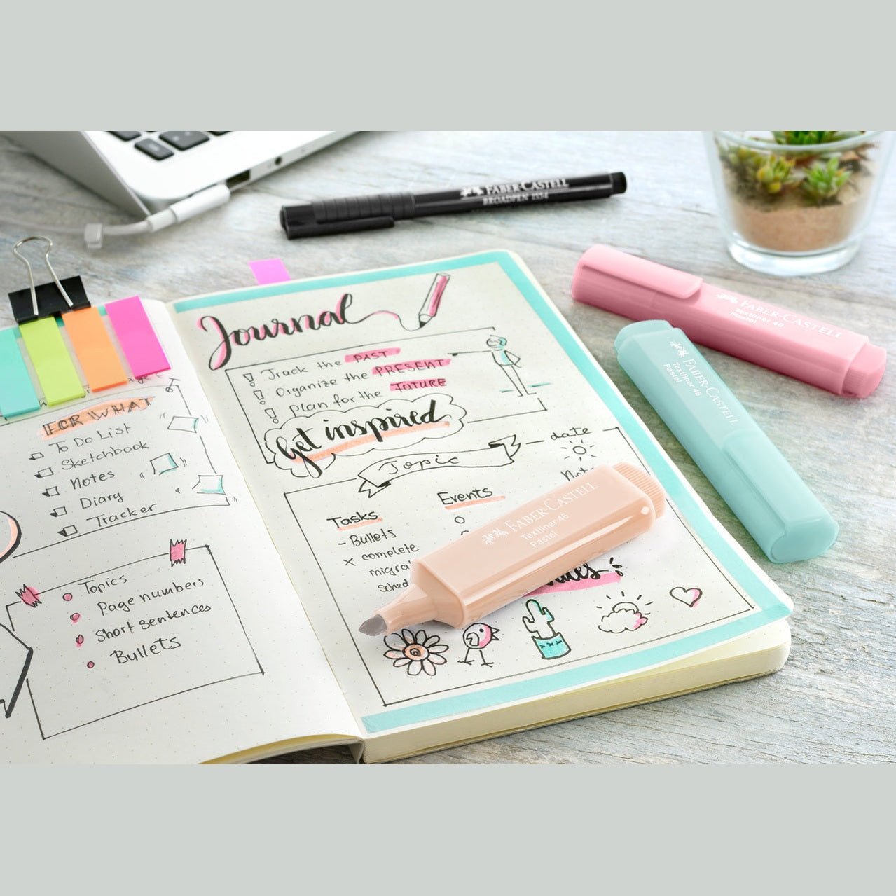 Sublinhador Faber-Castell Textliner Pastel Rosa Blush - Papelaria Encantada