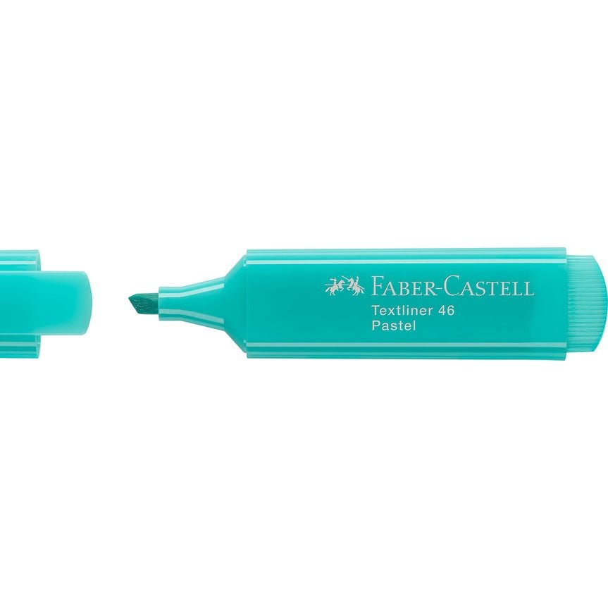 Sublinhador Faber-Castell Textliner Pastel Turquesa - Papelaria Encantada