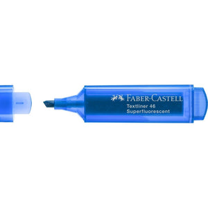 Sublinhador Faber-Castell Textliner Superfluorescente neon Azul - Papelaria Encantada