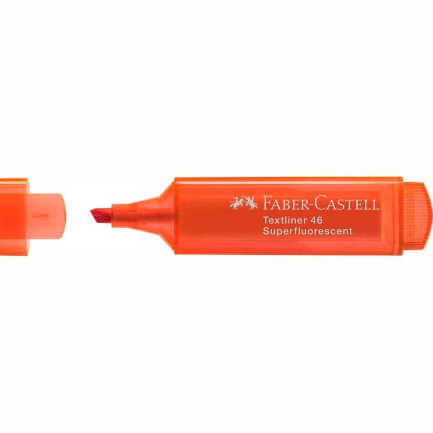 Sublinhador Faber-Castell Textliner Superfluorescente neon Laranja - Papelaria Encantada
