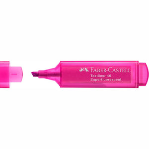 Sublinhador Faber-Castell Textliner Superfluorescente neon Rosa - Papelaria Encantada