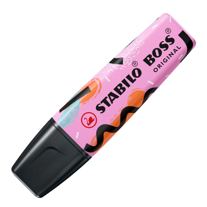 Sublinhador Stabilo Boss Ed. Limitada Ju Schnee Rosa Pastel - Papelaria Encantada