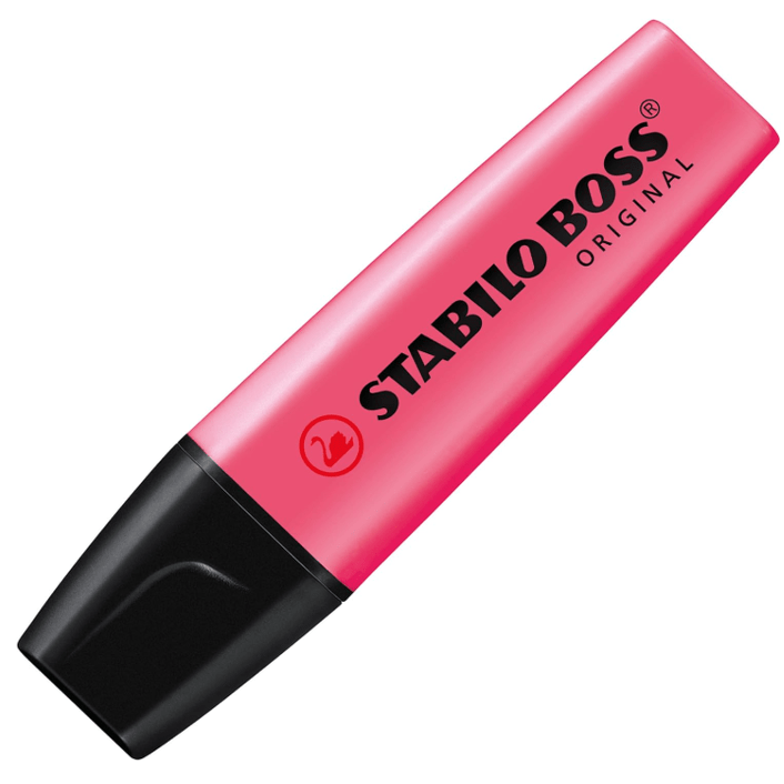 Sublinhador Stabilo rosa cereja pastel - Papelaria Encantada