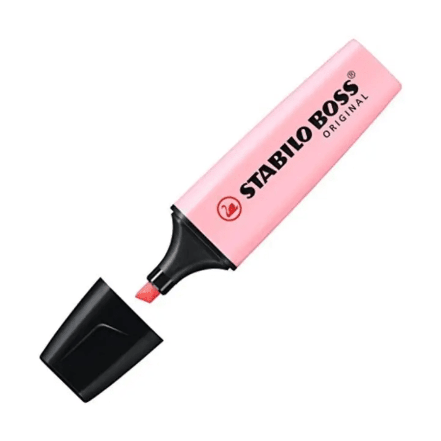 Sublinhador Stabilo rosa pastel - Papelaria Encantada