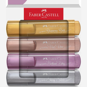 Sublinhadores Faber-Castell Textliner Cores metálicas - Papelaria Encantada