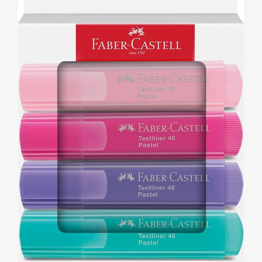 Sublinhadores Faber-Castell Textliner Cores pastel - Papelaria Encantada