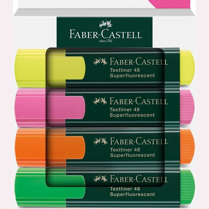 Sublinhadores Faber-Castell Textliner fluorescente - Papelaria Encantada