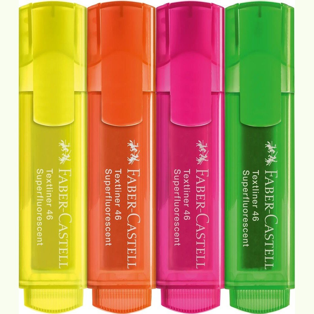 Sublinhadores Faber-Castell Textliner Superfluorescente - Papelaria Encantada