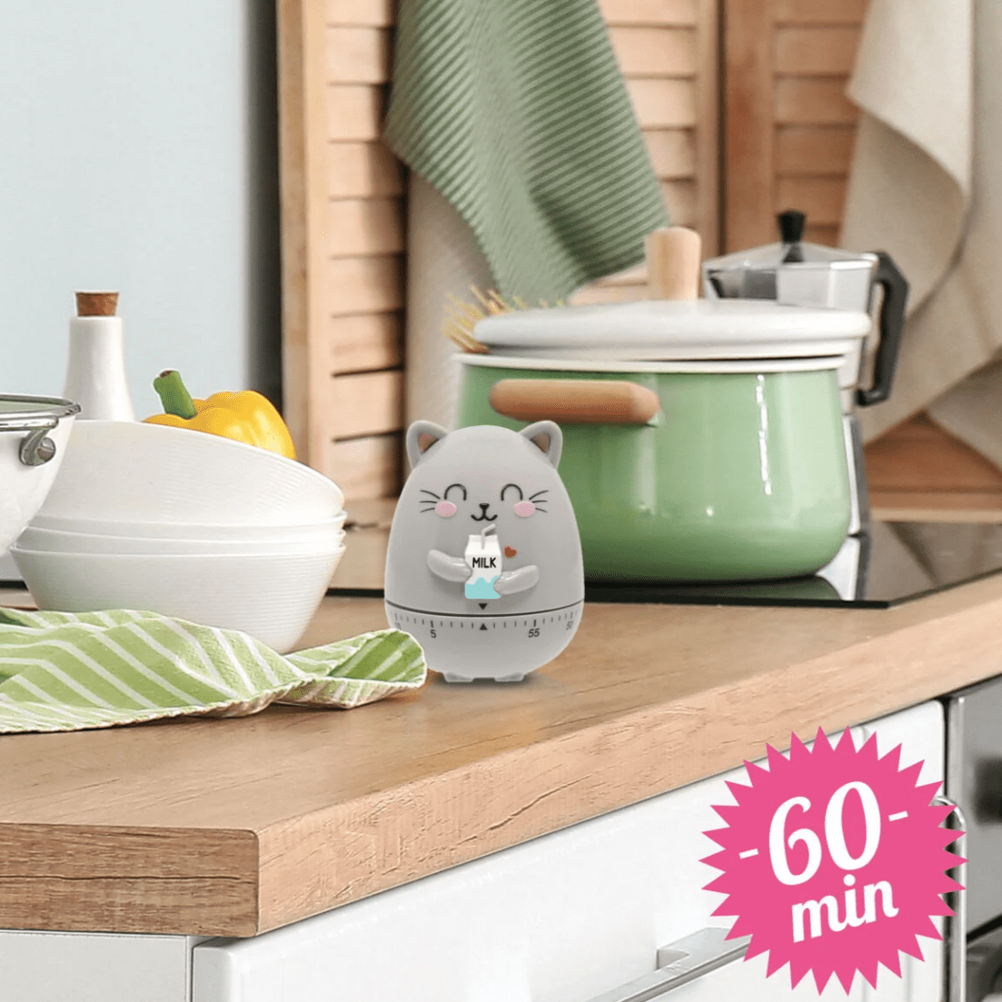 Temporizador de cozinha gato Legami - Papelaria Encantada