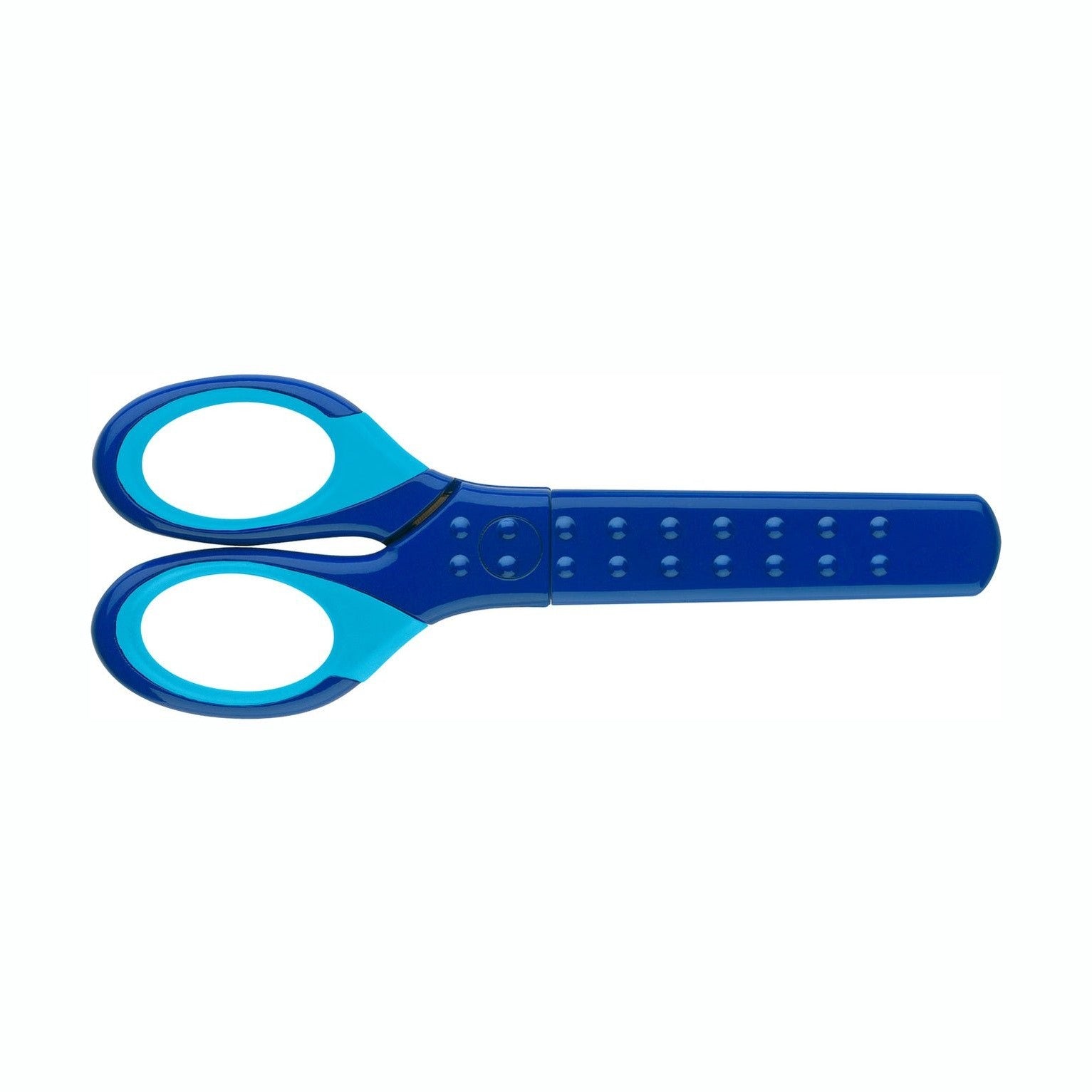 Tesoura Faber-Castell Grip com proteção L+R Azul - Papelaria Encantada