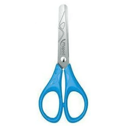 Tesoura maped 13cm escolar redonda azul - Papelaria Encantada