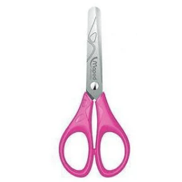 Tesoura maped 13cm escolar redonda rosa - Papelaria Encantada