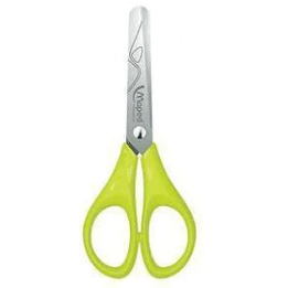 Tesoura maped 13cm escolar redonda verde - Papelaria Encantada