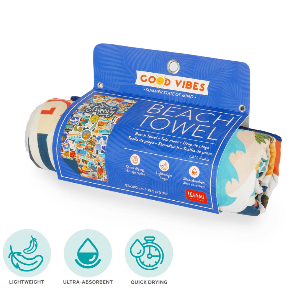 Toalha de praia Legami Travel Stickers - Papelaria Encantada