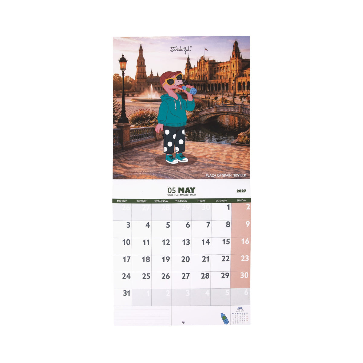 Calendário de parede Mr. Wonderful Friends on Tour 2027 — fotografia oficial 05