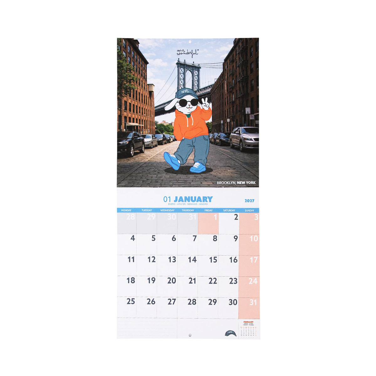 Calendário de parede Mr. Wonderful Friends on Tour 2027 — fotografia oficial 04