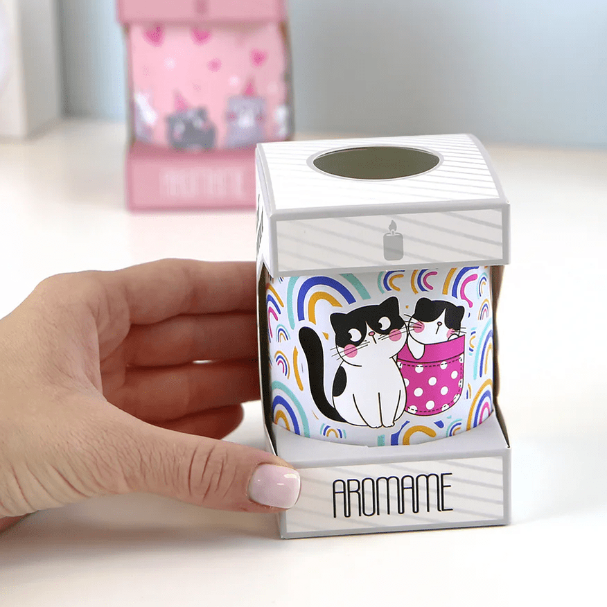Vela Aromática gatos - coco - Papelaria Encantada