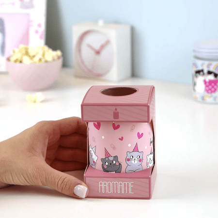 Vela Aromática Gatos - Rosas - Papelaria Encantada